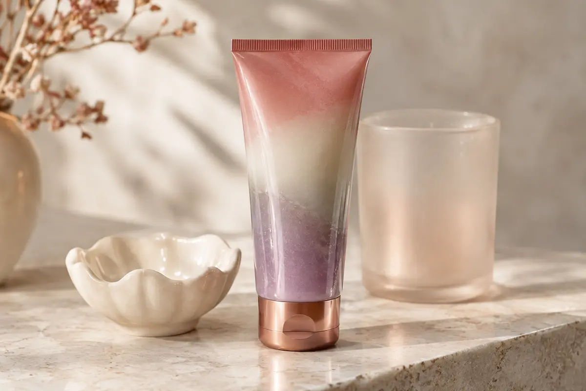 Gel nettoyant visage Cosrx de 150 ml posé sur une pierre claire dans un décor de beauté raffiné