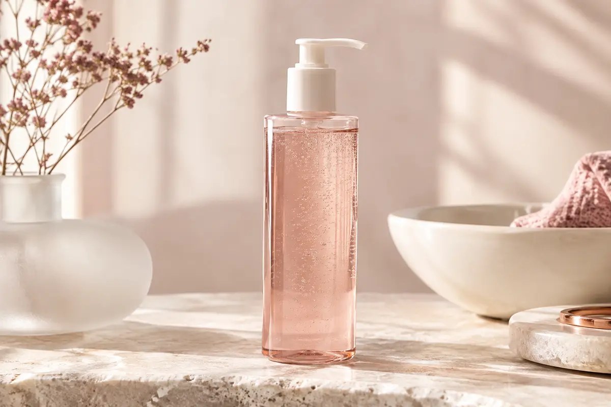 Gel nettoyant visage Vichy Normaderm présenté sur une surface claire avec une touche de gel